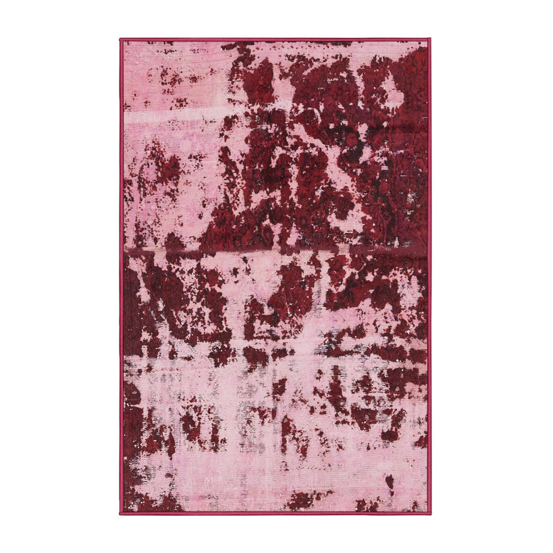 Tapis décoratif multicolore à motif abstrait, Rectangle 3 pi x 5 pi