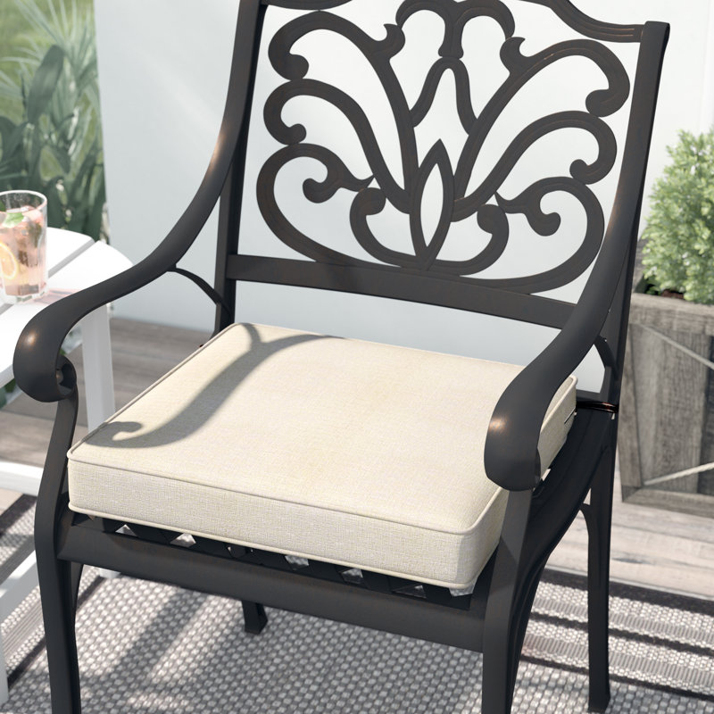 Pina Outdoor Dining Chair Seat Cushion, Light Charcoal Gray, 2" H x 20" W x 20" D