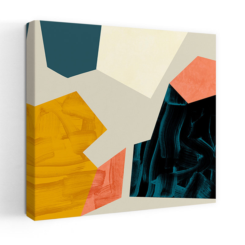 Art contemporain abstrait coloré, H 18 po x l 18 po