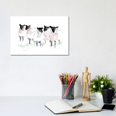 Minimalist Watercolour Sheep I by Ethan Harper - Wrapped Canvas Painting