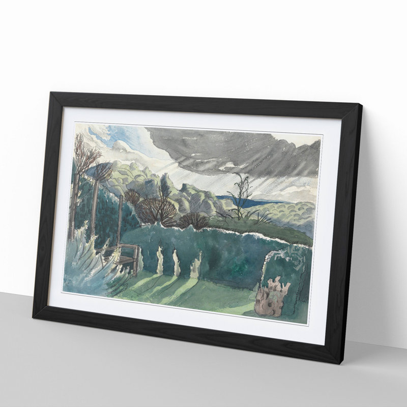 Landscape by Paul Nash - Picture Frame Painting, Black Framed, 36cm H x 48cm W x 2cm D