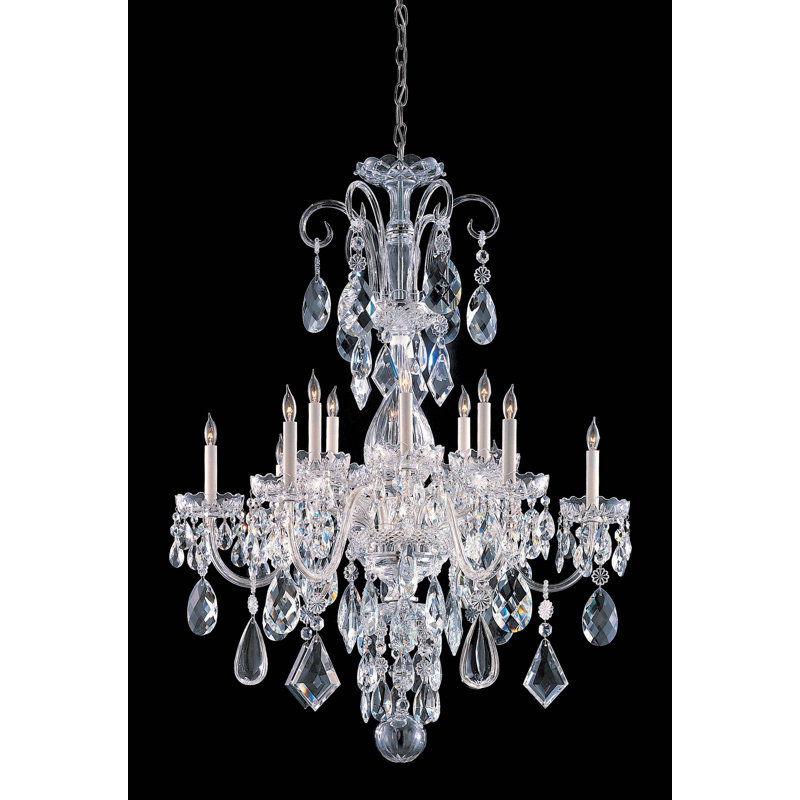 Lustre traditionnel / classique à 12 lumières de style bougie Milan, Chrome