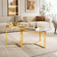 Ensemble de tables basses gigognes, table basse ronde moderne avec structure en métal-859369563
