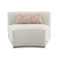 Sarah Sectional Sofa, 3 Pillows, Beige Boucle Fabric, Curved Shape