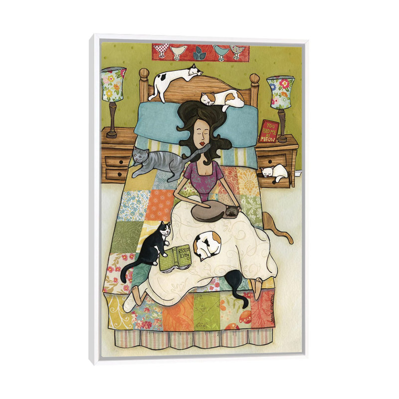 « Rescue kitties » par Jamie Morath-impression, H 48 po x l 32 po x P 1,5 po, Toile blanche encadrée, Pas de tapis
