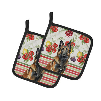 Belgian Tervuren Vegetables Pair of Pot Holders