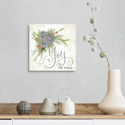 «Christmas Joy Joy to the World» par Nicole Tamarin - peinture sur toile à cadre flottant