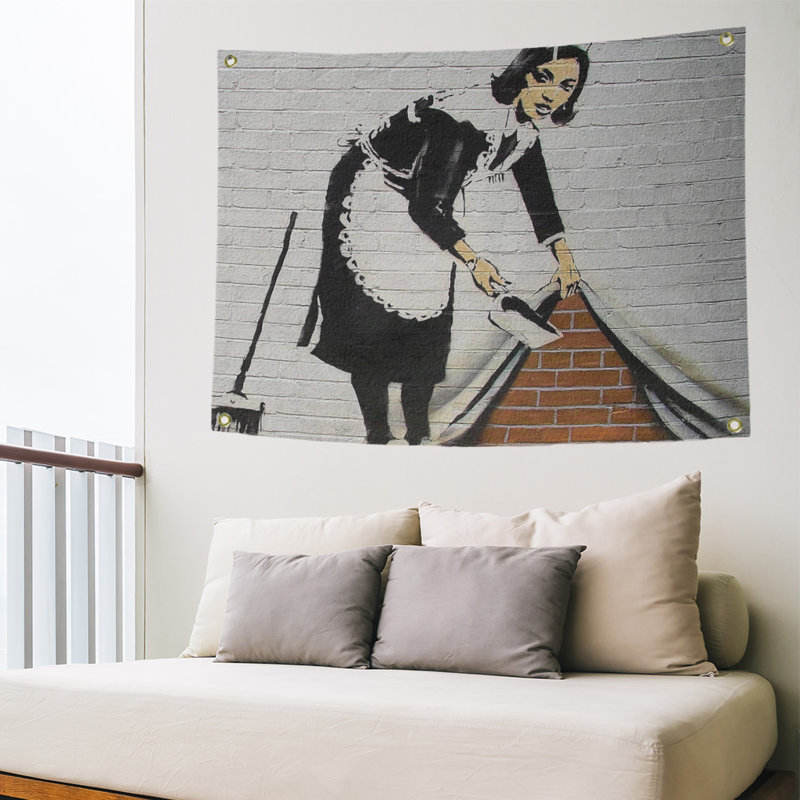 Loom Woven Polyester Tapestry, 59" H x 80" W x 1" D