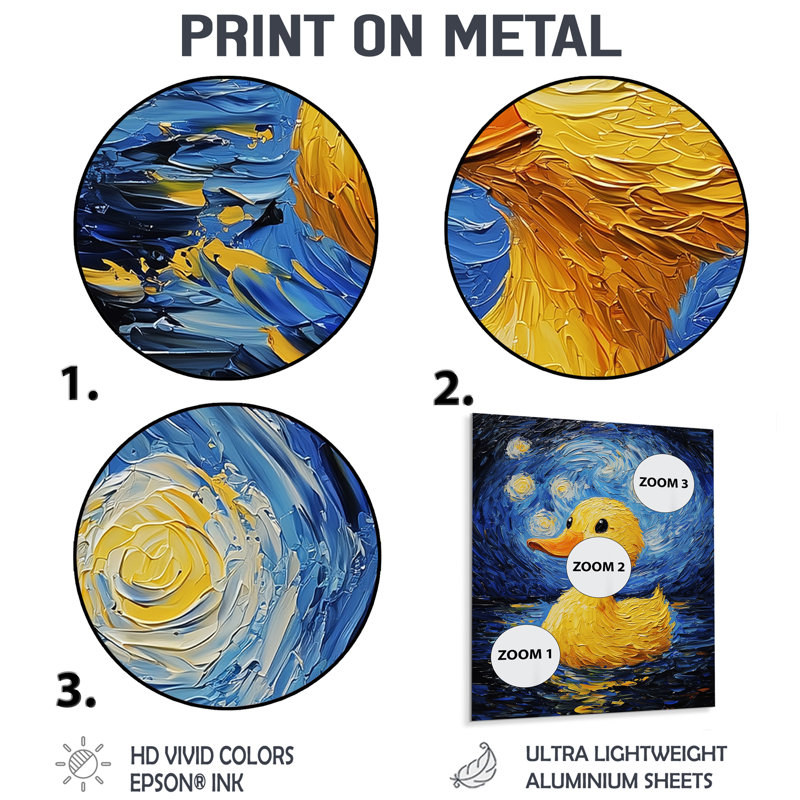 «Cute Duck» par Vincent II - animaux, impression murale en métal, H 20 po x l 12 po x P 0,84 po