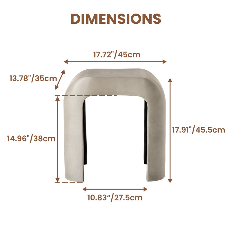 Table d'appoint en U Mgo, gris, Gris