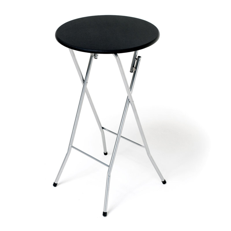 Salem Extendable Round Metal Base Dining Table, Black