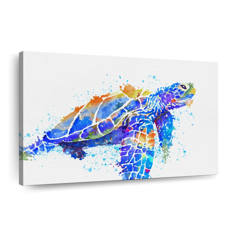 Tortue de mer, impression sur toile, H 8 po x l 12 po x P 1 po