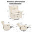 Fauteuil inclinable pivotant Veya surdimensionné, 66 cm (26 po) extra large, avec appui-tête réglable, revêtement en chenille, double coussin et porte-gobelet, blanc-361874840