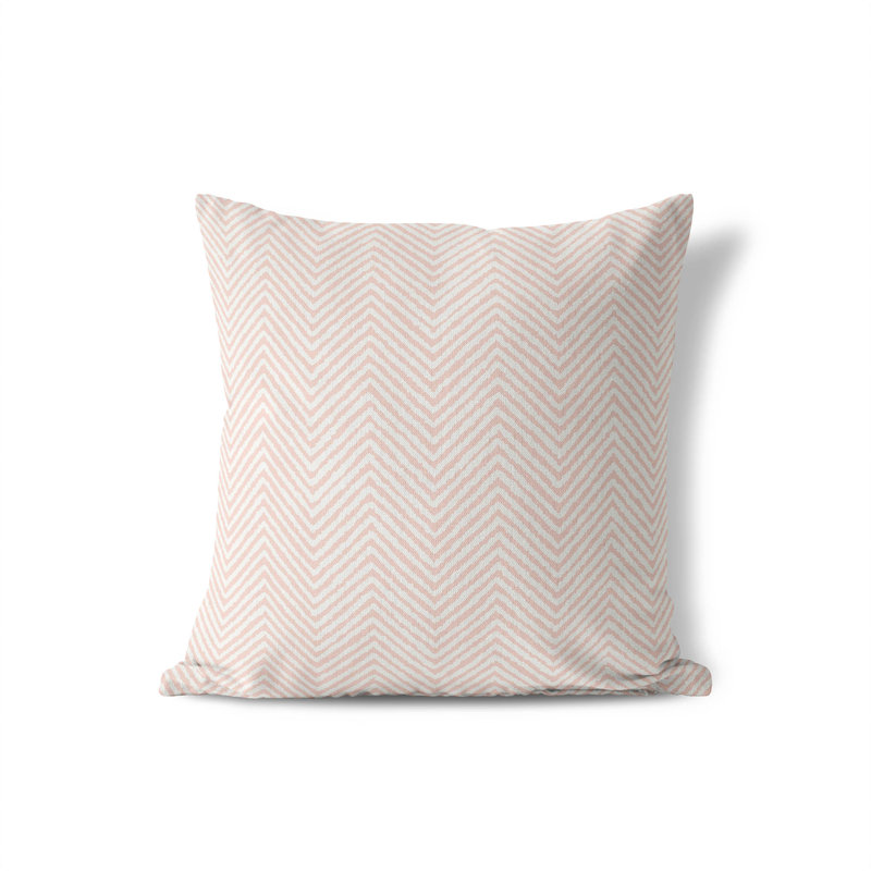 Coussin Chevron Groove, Rose, H 26 po x l 26 po