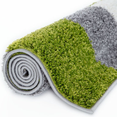 Myshaggy Collection Rugs Geometric Design in Green