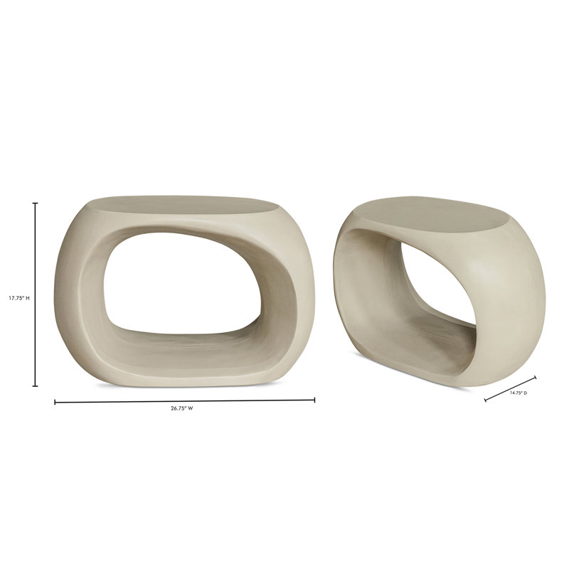 Trae 18'' Backless Outdoor Bar Stool, Cream