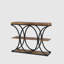 Industrial Entryway Table, 3-Tier Console Table Sofa Table with Hale-Circle Frame, Accent Table with Wooden Storage Shelves, for Entry, Hallway, Living Room, Foyer, Rustic Brown