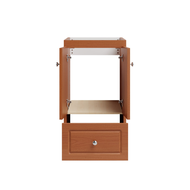 Ultraline 18 in. W x 21 in. D x 34.5 in. H Bath Vanity Cabinet without Top in Medium Alder, Medium Alder, 21