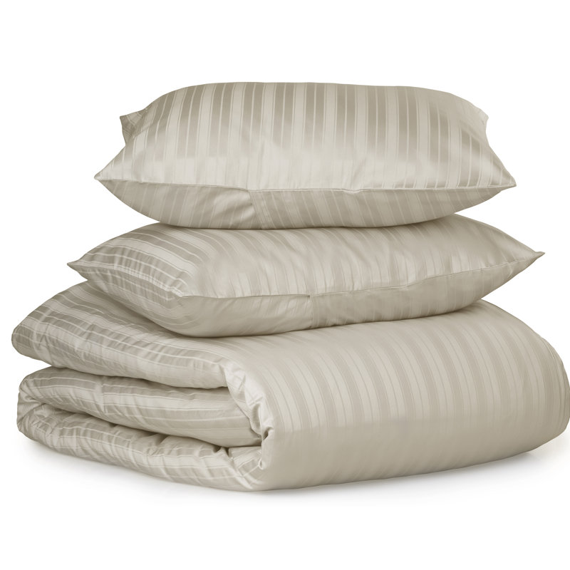 Ensemble de housse de couette en coton Egan, Housse de couette double / grand et 2 taies décor, Bleuet des champs