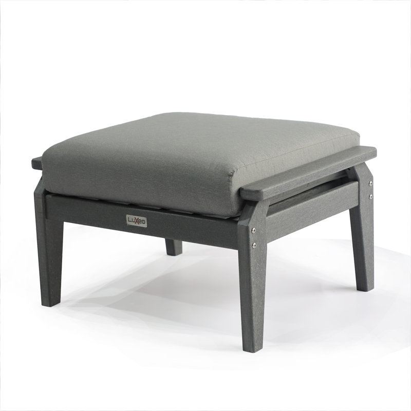 Repose-pieds avec coussin Aspen, Cadre gris / coussin gris