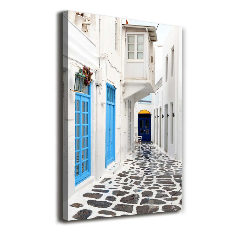 Greek Streets - Wrapped Canvas Print