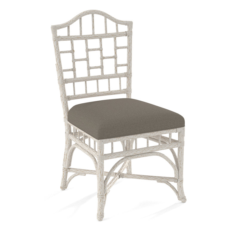 Chippendale Side Dining Chair, Gray Sugar Performance; 0863-84, Antique Frost White