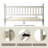 Wichita King Size Bed Frame with Headboard & Footboard, Solid Wood Platform Bed, 12 Slatted Support with Metal Legs, Non-Slip & Anti-Noise, Weathered Gray Oak Finish-265447943-265447963