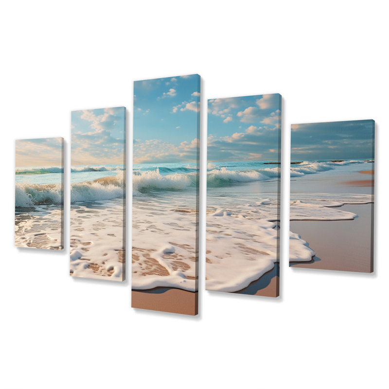 Scenic Landscape Coastal Serenity V - Paysages, art mural, salon - 5 panneaux