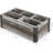 Rustic Torched Wood 5-Compartment Remote Control Holder, Media Storage Organizer Caddy