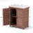 Potting Bench With Storage Cabinet And Metal Table Top For Outdoor Patio, Garden Furniture Wood Workstation (Cabinet)-1622897776