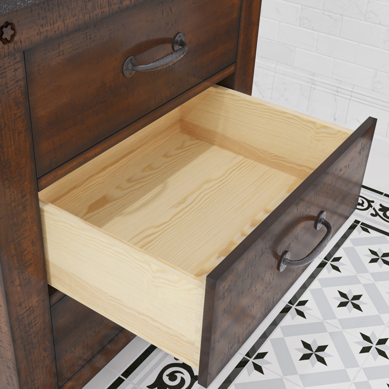 Aberdeen 30" Bath Vanity with Mirror, Rustic Sierra, Carrara White