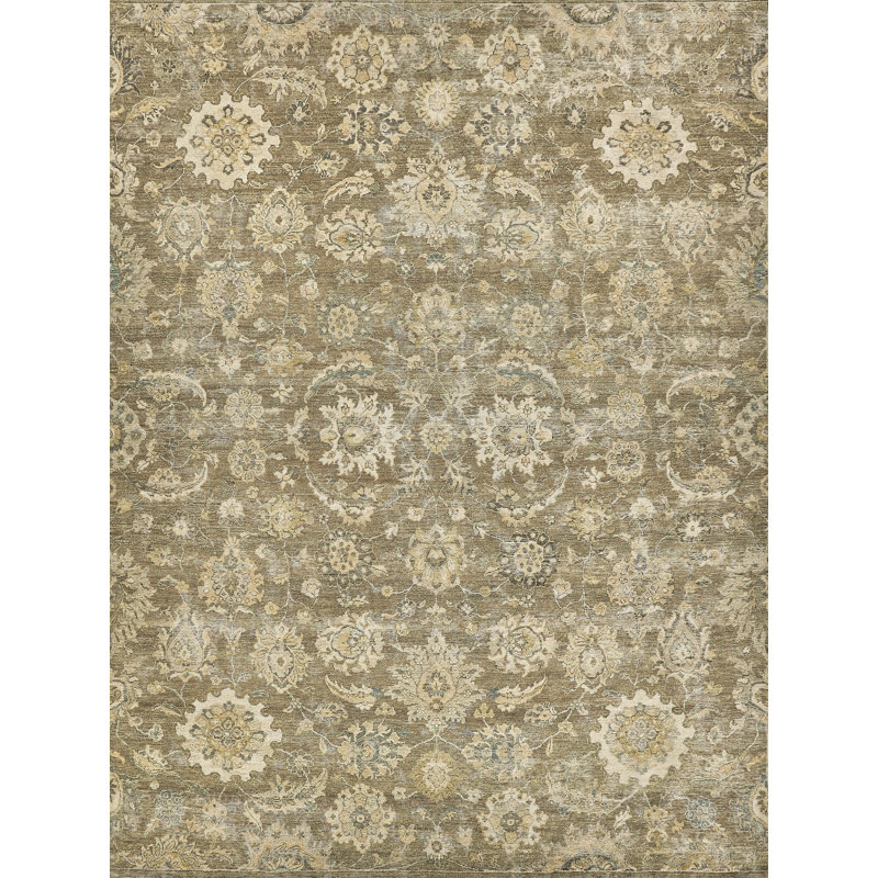Heirloom Hand Knotted Wool Floral Area Rug