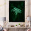 Fougère vert foncé sur fond noir I - reproduction sur toile-67388595-67388594