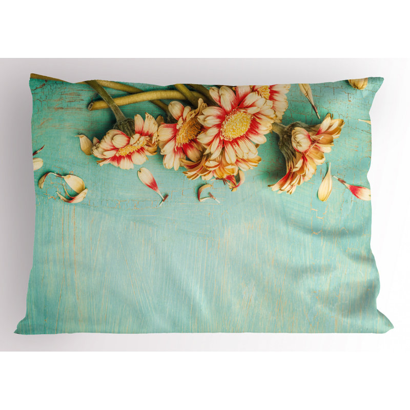 Green/Yellow/Blue Polyester Microfiber Piece Sham, Twin