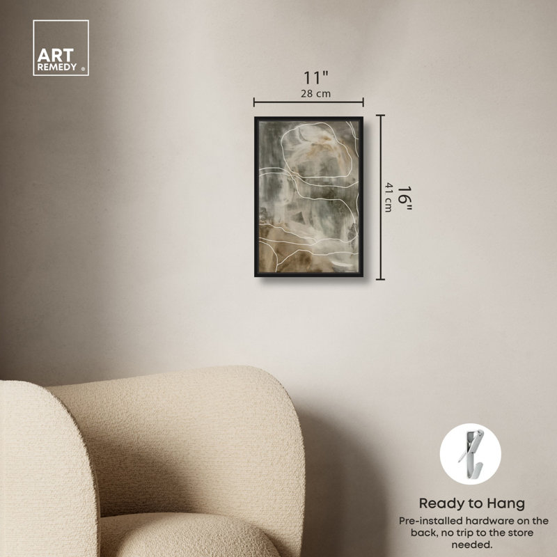 «Shifting Strata (I)», art minimaliste bohème par Hokku Designs, Cadre noir, H 16 po x l 11 po