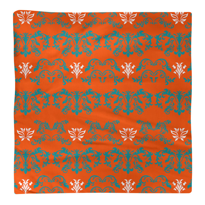 Serviette de football Miami, l 22 po x L 22 po, Orange / turquoise / blanc, Coton