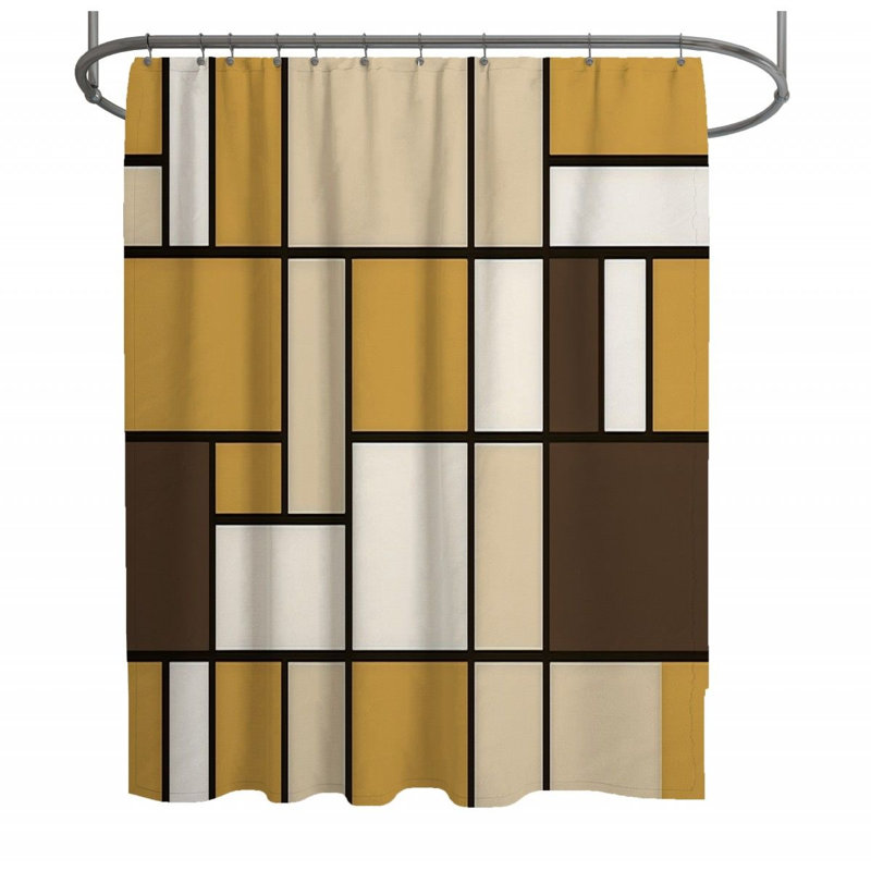 Rideau de douche Ramaz, H 93 po x l 70 po, Beige / Jaune