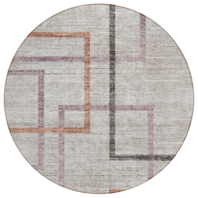 Tapis d'intérieur rond 8 po Taupe