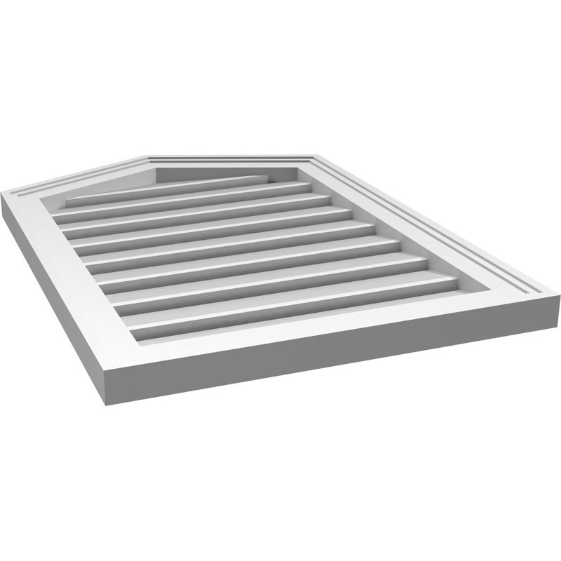 Ventilé à pignon fonctionnel en uréthane à hauteur de sommet 5 pintes, brun clair apprêté, H 28 po x l 20 po x P 1,5 po