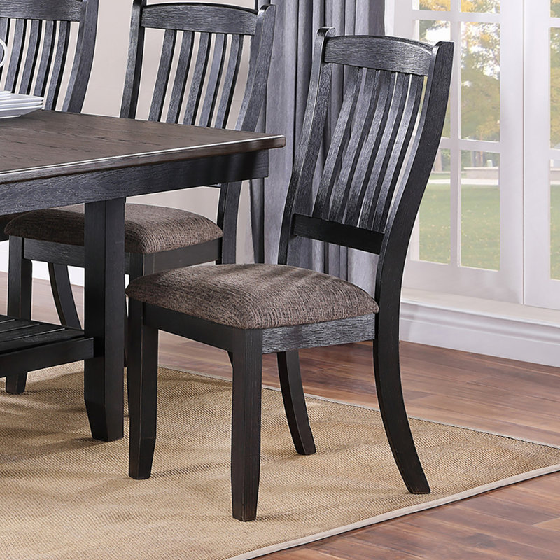Chaises d'appoint rembourrées en tissu noir foncé (ensemble de 2)