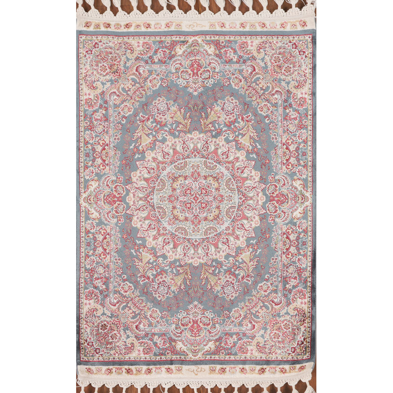 Traditional Floral Turkish Accent Rug 2x3