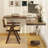 Tan+Clear Rectangular Solid Wood+Acrylic desks-108222365-108222368