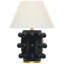 Linden 14" Cordless Table Lamp in Black with Linen Shade