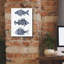  «Blue Fish 2» par Emma Scarvey, art mural sur toile, 12 po x 16 po
