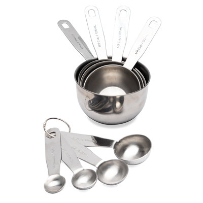 Lexi Home 8 -Piece Stainless Steel Measuring Cup And Spoon Set