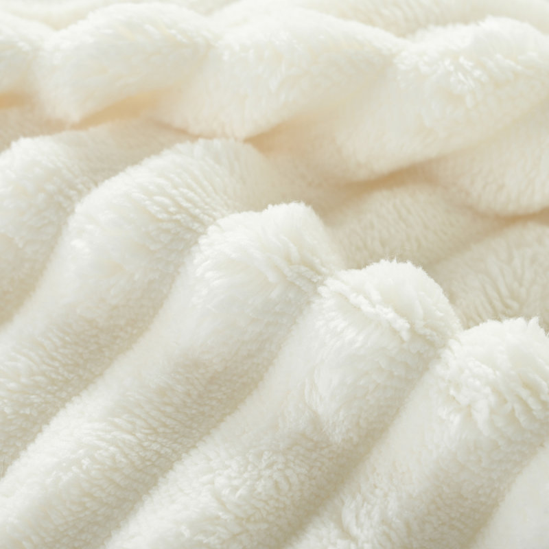 U_Style Corduroy Double Sofa Bed With 2 Pillows, White Polyester
