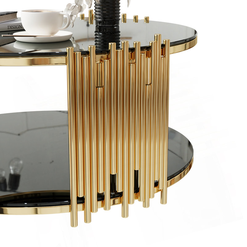 Table basse circulaire en acier inoxydable
