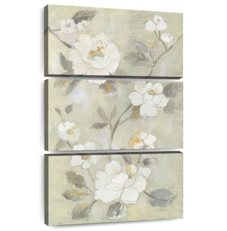 Harnek, fleurs de printemps romantiques I - blanc, H 50 po x l 32 po