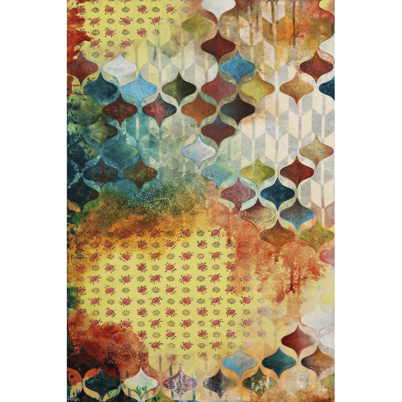 Nostalgic Geo I - Graphic Art, 122 cm H x 81 cm W, Black Floater Framed