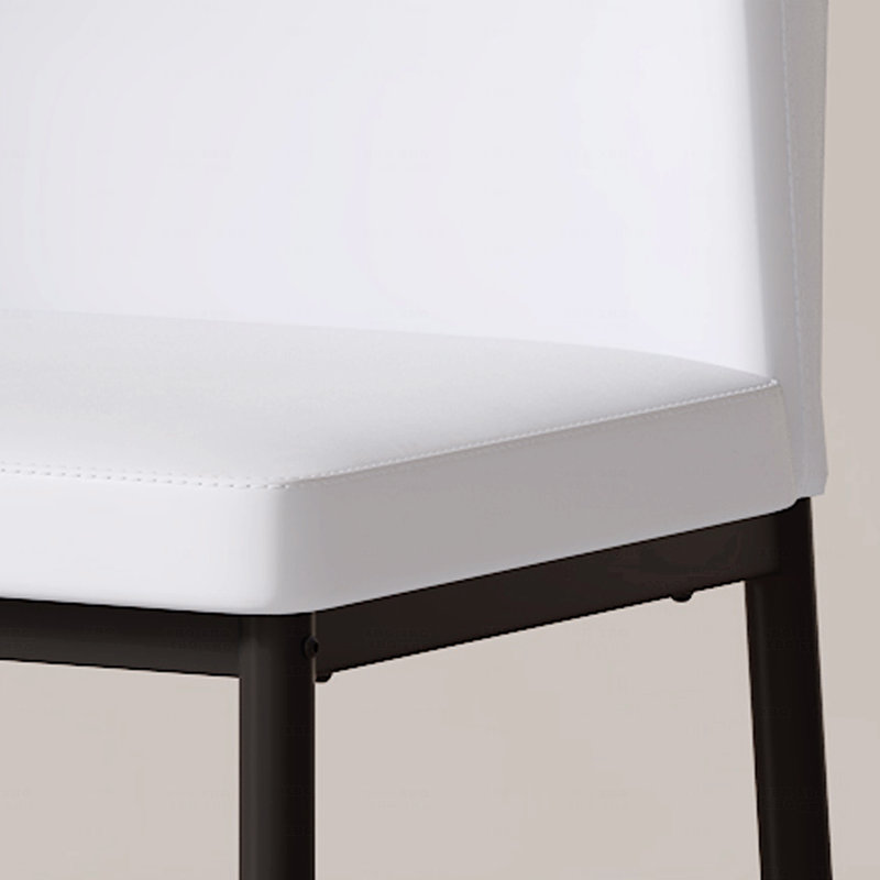 Ensemble 4 pièces de chaises de salle à manger en polyuréthane de luxe: dossier ergonomique, hauteur de 36,7 pouces, Noir